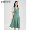 oldcolour夏季新款复古气质拼接V领中长款牛仔连衣裙女Q281023A1 商品缩略图2