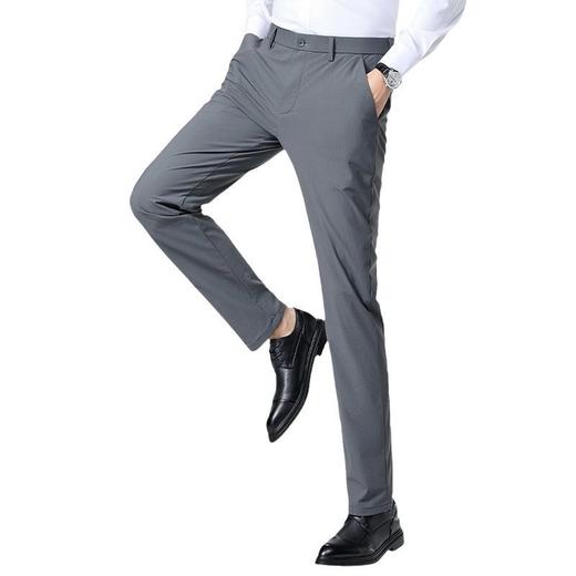 冰丝凉感休闲裤男宽松直筒商务通勤西裤垂感抗皱薄款长裤    WL-L19-8803 商品图4