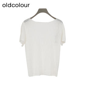 oldcolour夏季新款简约通勤百搭短袖针织套头上衣女DQ280501A1