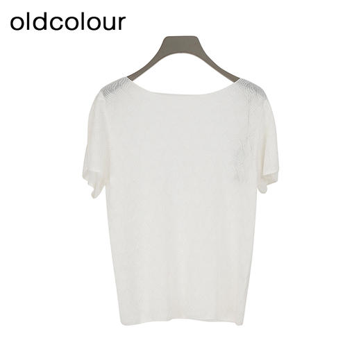 oldcolour夏季新款简约通勤百搭短袖针织套头上衣女DQ280501A1 商品图0