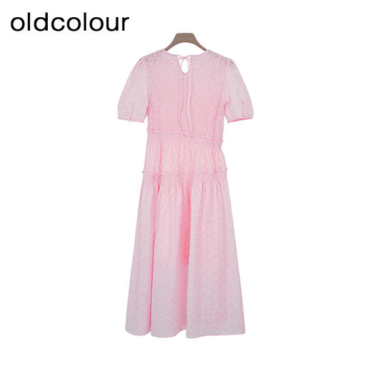 oldcolour夏季新款法式气质百搭甜美宽松短袖连衣裙女Q281024A1 商品图3