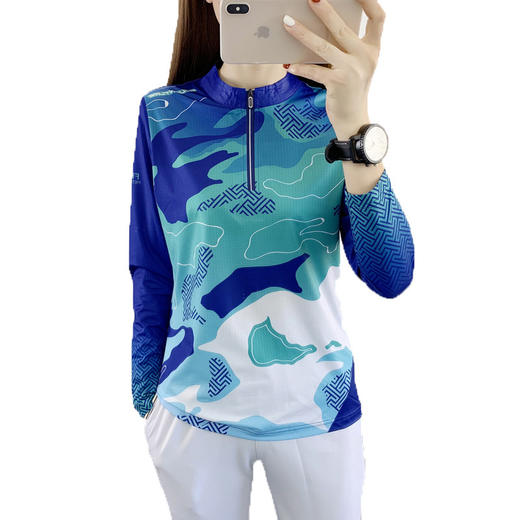 丁摩 时尚户外印花上衣瑜伽速干衣长袖T恤女健身衣跑步迷彩5ZF-2361 商品图4