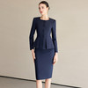 IWY/青色西装套装女新款工作服职业气质套裙高级感柞蚕丝醋酸正装CS2219 商品缩略图2