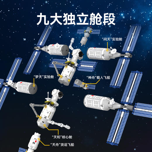 森宝积木空间站(二期工程) 航天文创正版授权核心舱拼装积木玩具礼物 商品图1