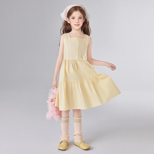 笛莎Deesha 童装女童连衣裙2025夏新款女童无袖度假风背心裙 商品图2