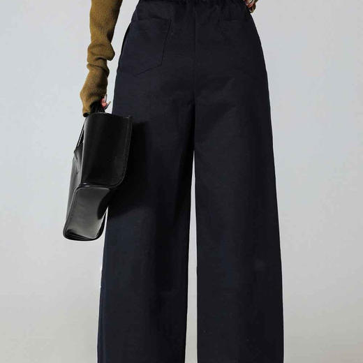 顺丰包邮40750洛诗琳春季新款设计感拼接阔腿休闲裤女25233 商品图3