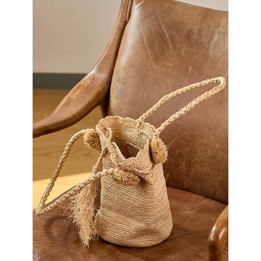 牧衣游 天然拉菲草包包百搭文艺风 云砚【不支持会员折】 商品图2