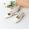 经典鲨2025年夏季新款复古方头简约中粗跟后空气质玛丽珍单鞋女KW127-529011 商品缩略图3