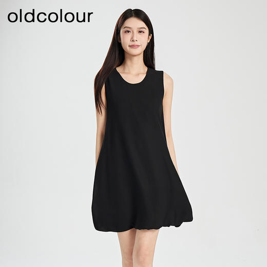 oldcolour夏季新款设计感小众简约气质宽松无袖连衣裙女Q251001A1 商品图2