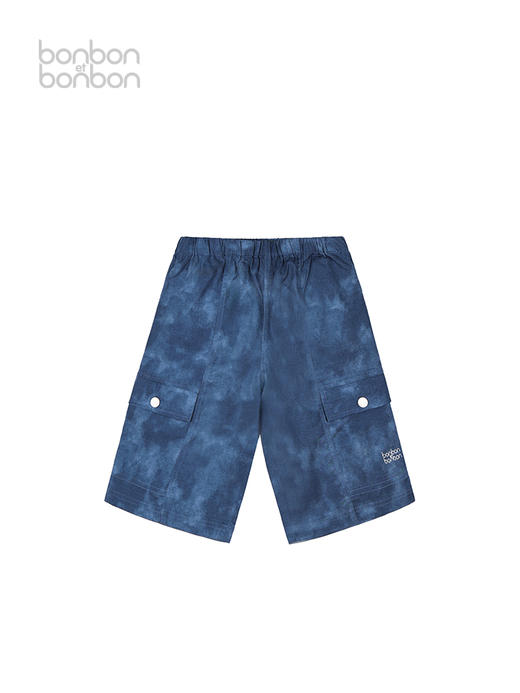 扎染廓形大口袋衬衫短裤套装 商品图2