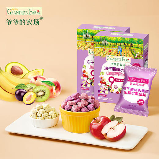 爷爷的农场冻干西梅水蜜桃山楂苹果原粒20g 商品图1
