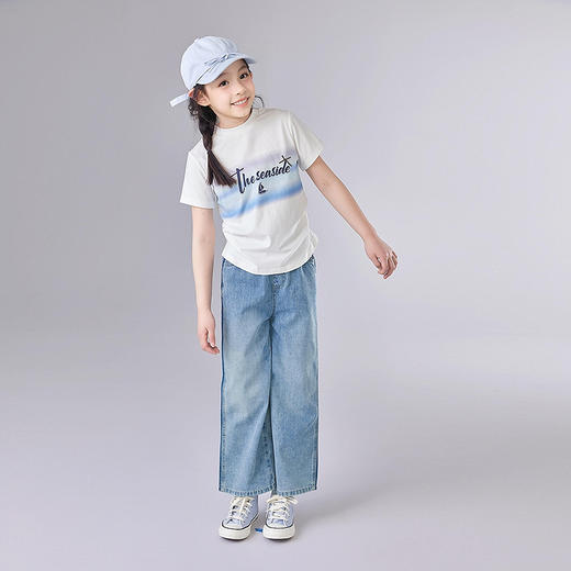 笛莎Deesha 童装女童T恤2025夏新款女童圆领短袖T恤 商品图2