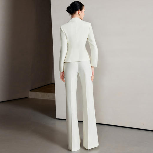 IWY/栀子花白西服套装气质女神范高端肌理感单排扣西服职业正装白色阔腿裤CP2228 商品图4