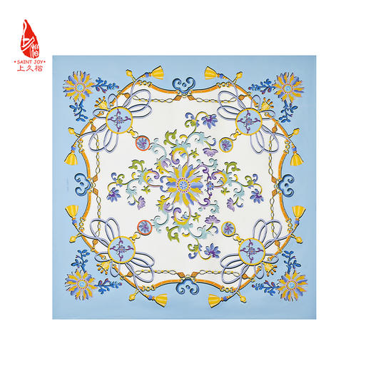 SAINTJOY/上久楷真丝方巾 印花真丝方巾 锁藤 FJS20054 商品图13