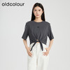 oldcolour夏新款简约休闲宽松设计感短款纯棉短袖T恤女Q240203A1 商品缩略图6