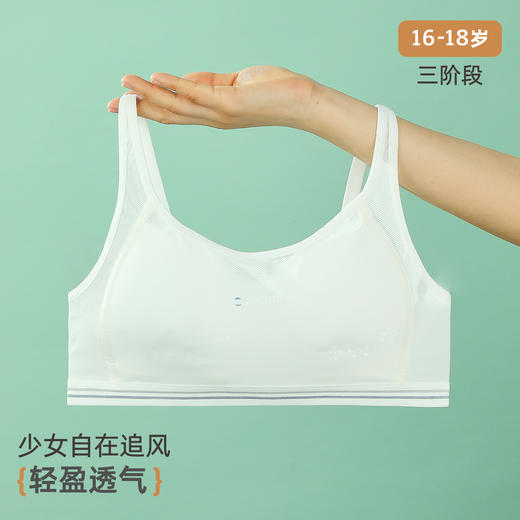 雅黛俪 【16-18岁 2件装】3阶少女文胸网纱轻薄洞洞杯发育期内衣 商品图7