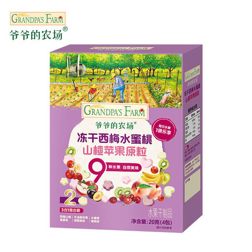 爷爷的农场冻干西梅水蜜桃山楂苹果原粒20g 商品图2