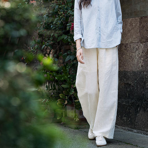 牧衣游原创 刺绣汉麻棉裤子夏 限量福利款 轻麻拾忆不支持会员折 商品图0