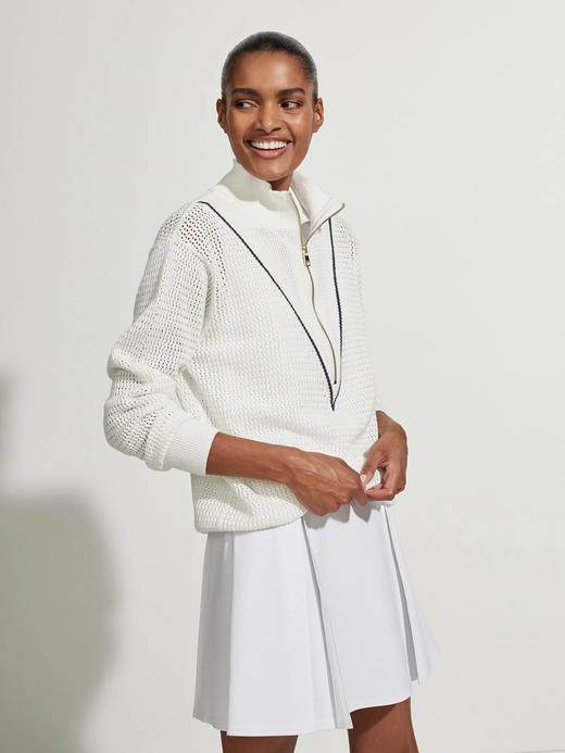 Varley - Calva Knit - Snow White - 女装 - 半拉链卫衣 - 白色 商品图2