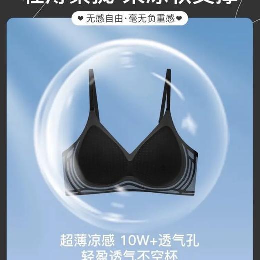 【黑科技❗超薄冰丝无痕内衣】液态果冻条智能软提拉，隐形挺拔向中心聚拢，360°全面透光无负担，小胸聚拢防下垂上托固定杯凉感美背文胸罩QQ 商品图4