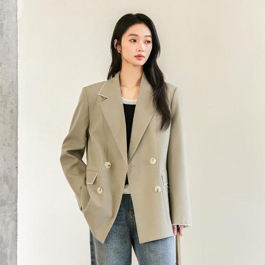 IC 休闲拼接风西装外套女2025新款通勤高级设计感气质短外套 商品图2