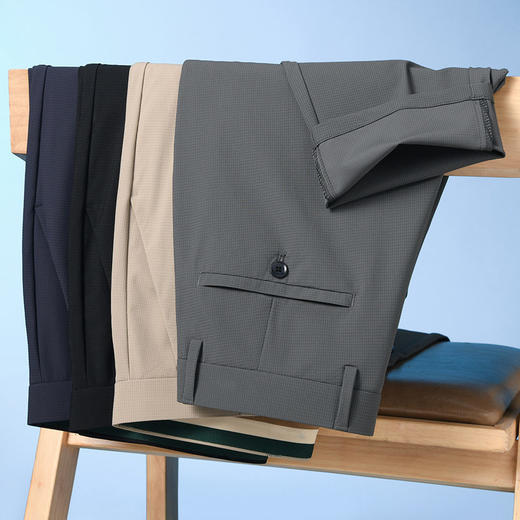 冰丝凉感休闲裤男宽松直筒商务通勤西裤垂感抗皱薄款长裤    WL-L19-8803 商品图3