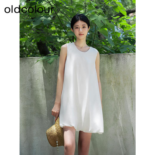 oldcolour夏季新款设计感小众简约气质宽松无袖连衣裙女Q251001A1 商品图1