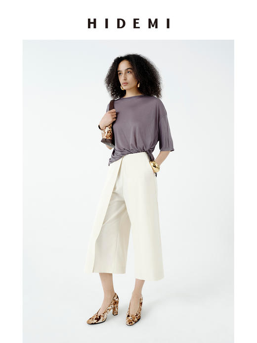 HIDEMI皮肤衣系列新款凉感超薄清透圆领宽松慵懒短袖面膜t恤 骑士蓝/自然白/浅花灰/锡器灰/黑色 商品图6