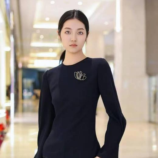 【à perles】立体剪裁 GIA进口三醋酸收腰喇叭袖上衣 商品图0