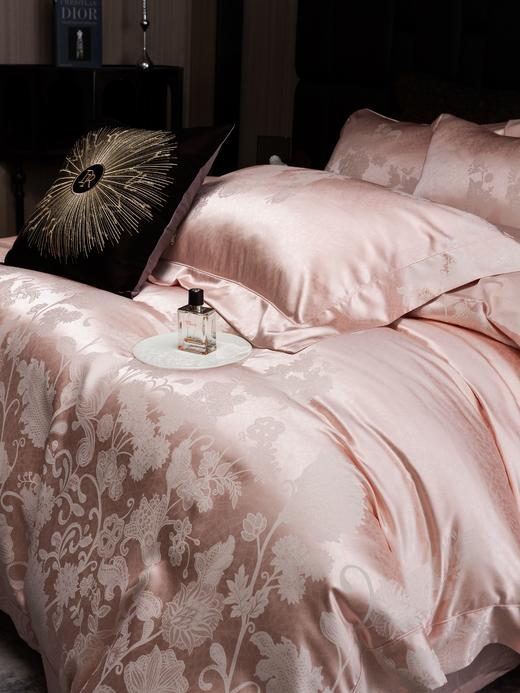 自然醒千帧锦丝缎提花镂空纯色四件套高端真丝棉贡缎别墅风凉感冰丝滑床上用品KY 商品图6