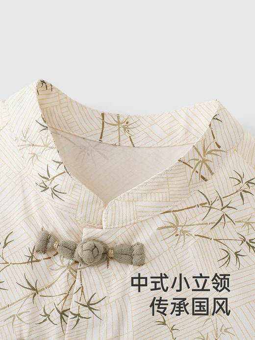 英氏婴儿衣服夏季短袖透气男宝宝包屁衣新中式连体衣YRHBJ2R014A 商品图2
