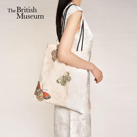 大英博物馆 博物志系列 蝴蝶翩翩印花拼接 单肩包