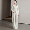 IWY/栀子花白西服套装气质女神范高端肌理感单排扣西服职业正装白色阔腿裤CP2228 商品缩略图3