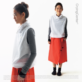 CryingCenter 雪花绒可收下摆高领马甲 哭喊中心