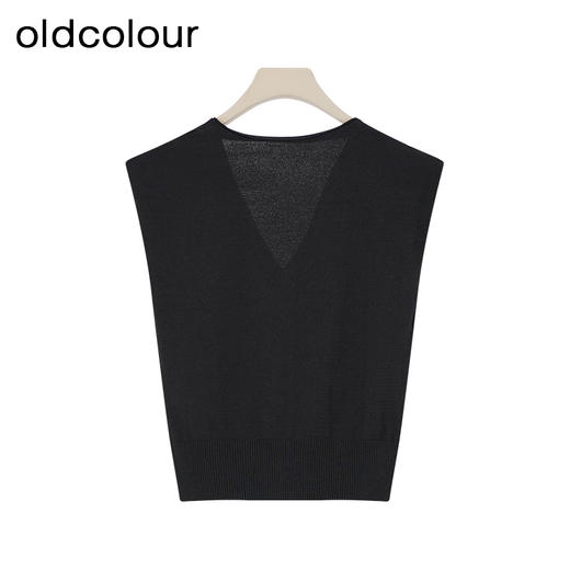 oldcolour夏季新款气质优雅时尚通勤V领无袖短外套女HQ220503A1 商品图4