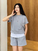 哈瓦塔砂洗（宽松）圆领宽松运落肩短袖H350101+宽松高腰运动短裤H351104 商品缩略图1