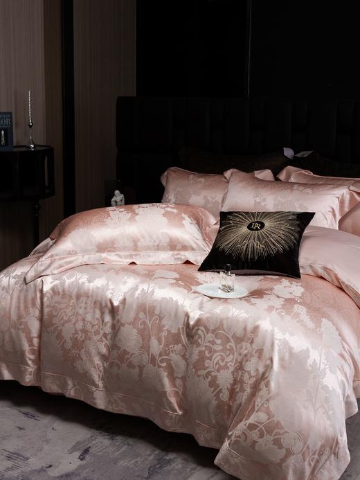 自然醒千帧锦丝缎提花镂空纯色四件套高端真丝棉贡缎别墅风凉感冰丝滑床上用品KY 商品图2