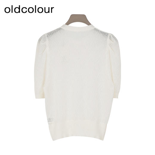 oldcolour夏季新款纯色时尚新中式盘扣圆领毛织套头衫女Q280505A1 商品图1