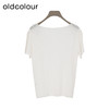 oldcolour夏季新款简约通勤百搭短袖针织套头上衣女DQ280501A1 商品缩略图1
