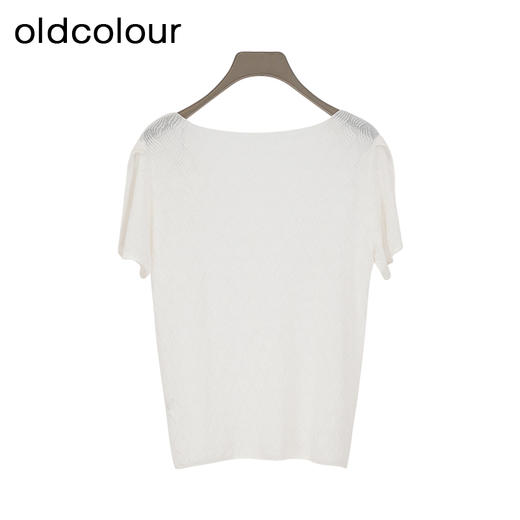 oldcolour夏季新款简约通勤百搭短袖针织套头上衣女DQ280501A1 商品图1