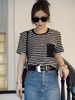 【高品质私服】【ML贴布刺绣条纹短袖T恤】清爽透气，享受来自全棉的舒适魅力G0871-CC【无标出货 介意慎拍】 商品缩略图6