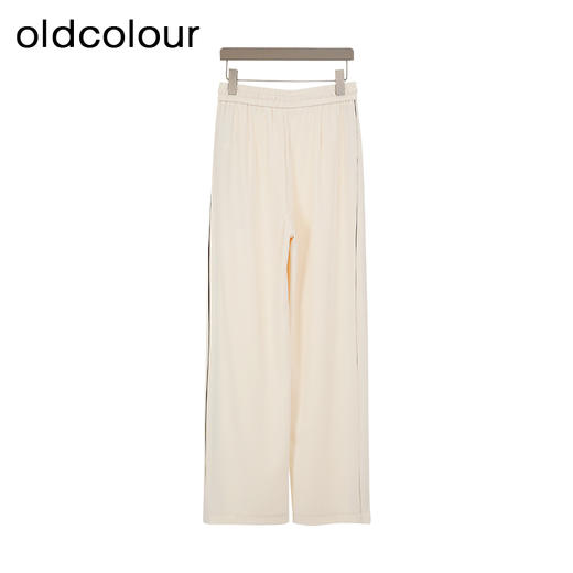 oldcolour夏季新款松紧腰系带直筒宽松休闲简约长裤女Q280701A1 商品图3