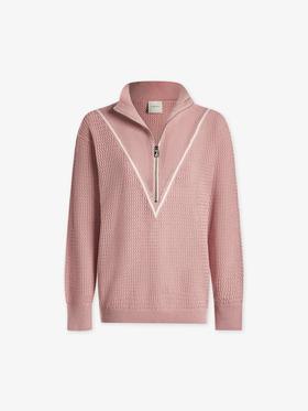 Varley - Calva Knit - Pale Mauve - 女装 - 半拉链卫衣 - 浅豆沙色
