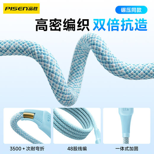 品胜 C to C 60W幻影系列快充线1.2米 支持苹果15快充/支持数据传输 商品图1