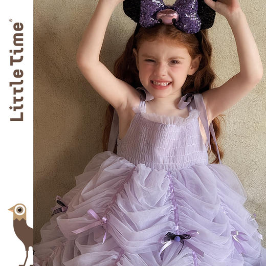 Little time女童公主裙2025夏季新款洛米连衣裙生日礼服裙蛋糕裙 商品图3