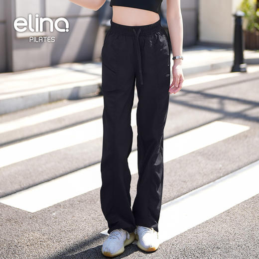 一恋•普拉提 2025春季新款轻盈速干休闲裤宽松褶皱系带运动裤QC3021 商品图6