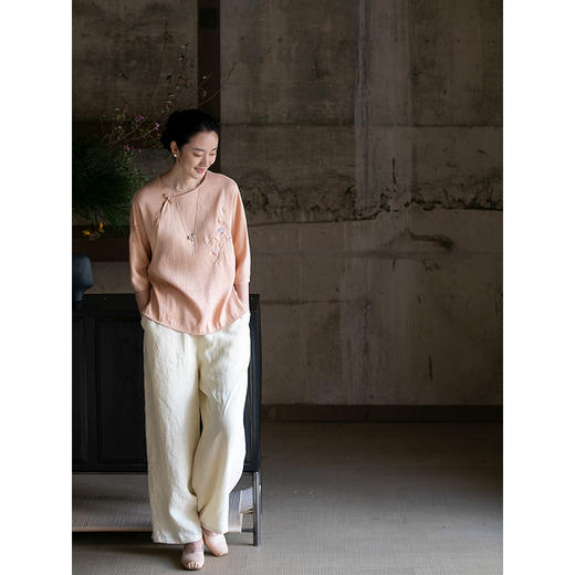 牧衣游原创 汉麻裤子女夏新款清凉透气柔软宽松百搭休闲裤 枕函歆 商品图2