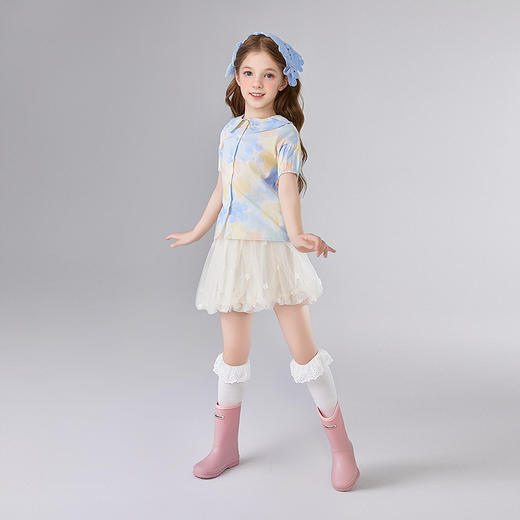 笛莎Deesha 童装女童衬衫2025夏新款女童甜美印花衬衫 商品图2