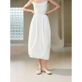 棉仓363617006-初棉立体捏褶花苞松紧半身裙