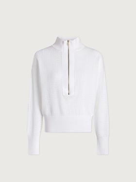 Varley - Aurora Half Zip Knit - White - 女装 - 半拉链卫衣 - 白色